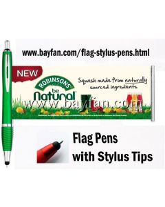 Flag Stylus Pens, 3 in 1, Custom Printed on both sides of Flag, HSBANNERSTYLUS-17M,Free Shipping & No Setup  Charges,4 weeks to your door!