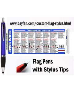 Custom Flag Stylus, 3 in 1, ballpoint pen/flag/stylus, Custom Printed on both sides of Flag, Frosted Barrel HSBANNERSTYLUS-17F,Free Shipping & No Setup  Charges,4 weeks to your door!
