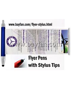 Flyer Stylus, 3 in 1, ballpoint pen/flyer/stylus, Custom Printed on both sides of Flag, HSBANNERSTYLUS-21M,Free Shipping & No Setup  Charges,4 weeks to your door!